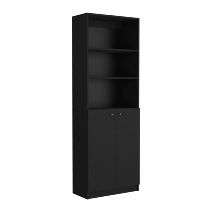 FyxenDesigns™ Home 2-Door Bookcase With Open Shelves