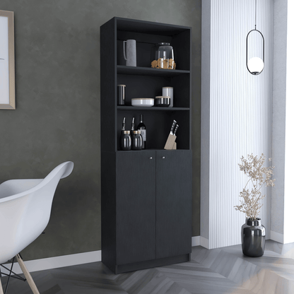 FyxenDesigns™ Home 2-Door Bookcase With Open Shelves